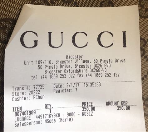 gucci fake receipts